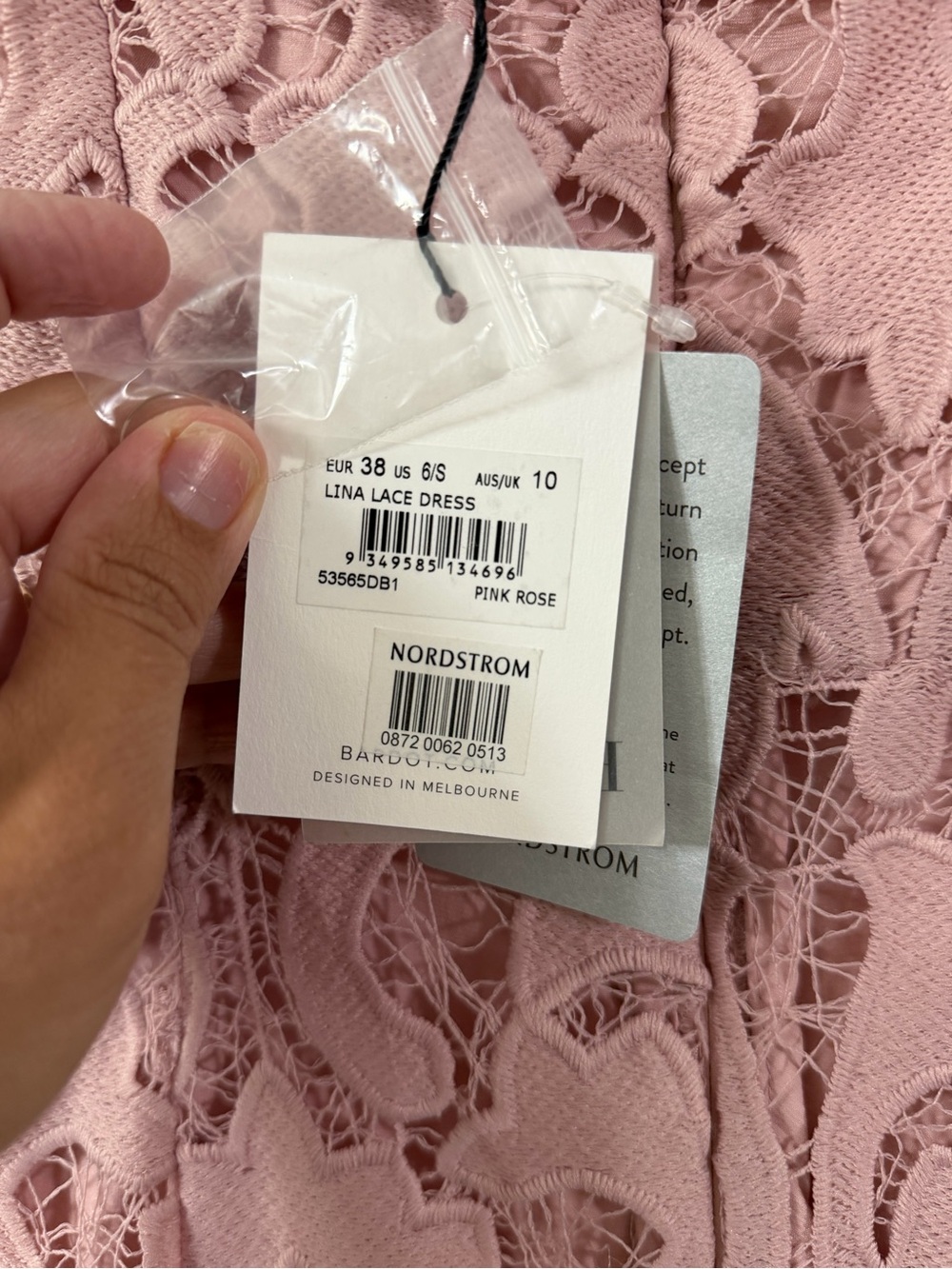Bardot Lina Lace Dress in Pink Rose - Picture 9 of 10